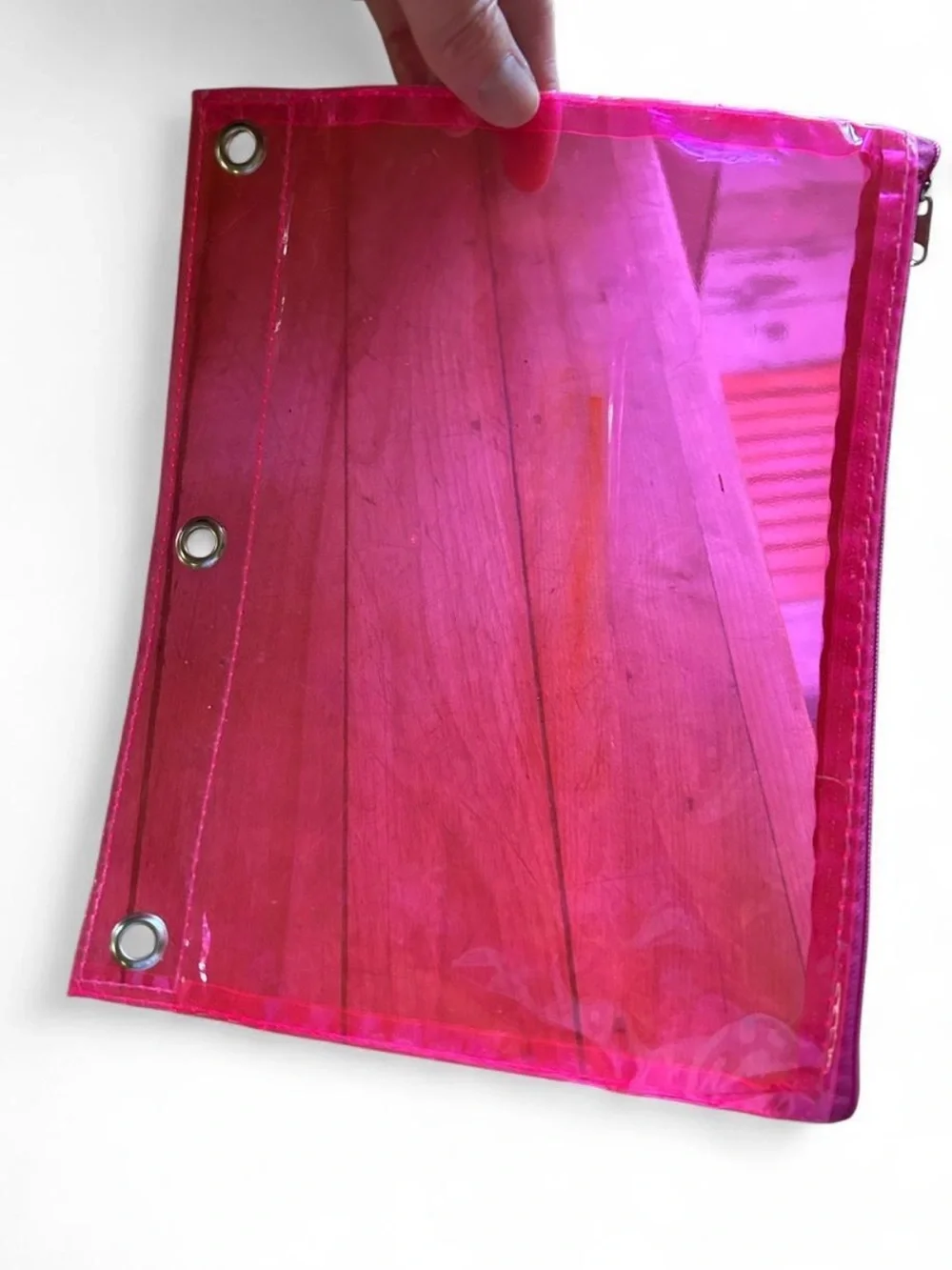 Hot Pink Clear Vinyl Zipper Pouch